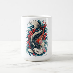 Japanische Koi-Fisch-Kunst Langarmshirt Kaffeetasse