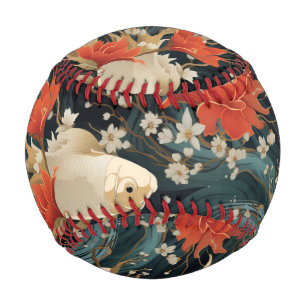 Japanische Koi-Fisch nahtloses Muster Baseball