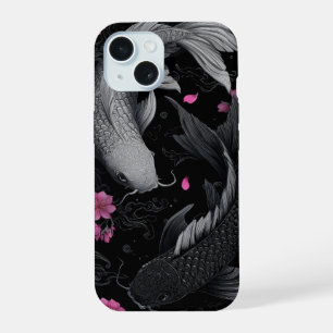 Japanische Koi-Fische Dunkelmodus iPhone 15 Hülle