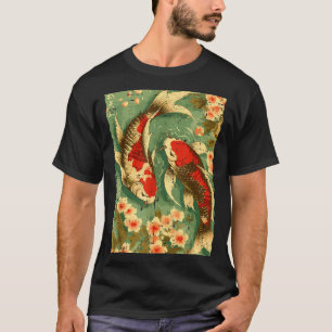 Japanische Koi-Fische Kirschblüten Sakura Kunst Mä T-Shirt