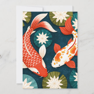 Japanische Koi-Fische Lotusblumen Zen-Garten Ankündigung