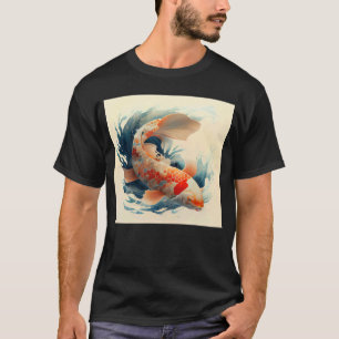 Japanische Koi-Fische schwimmen durch eine große W T-Shirt