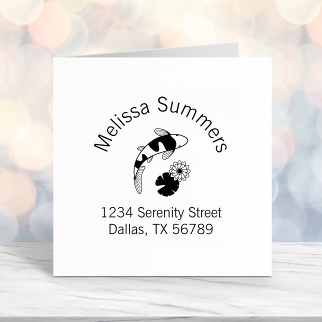 Japanische Koi Fish and Water Lily Arch-Adresse Permastempel (Von Creator hochgeladen)