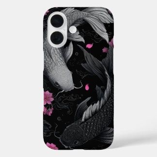 Japanische Koi Fish Dunkle Mode iPhone 16 Hülle
