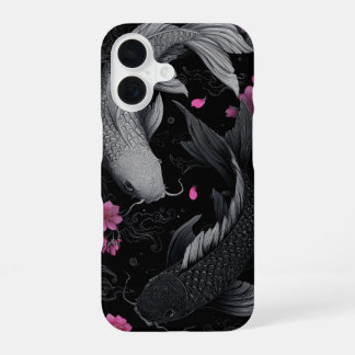 Japanische Koi Fish Dunkle Mode iPhone 16 Hülle