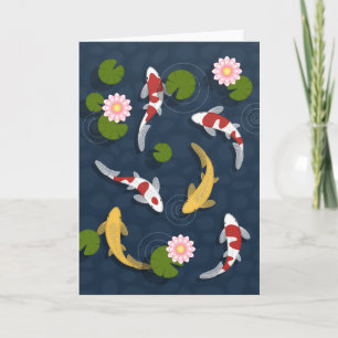 Japanische Koi Fish Pond Blank Karte