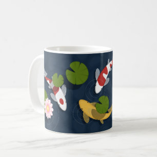 Japanische Koi Fish Pond Kaffee Tasse