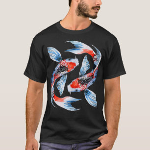 Japanische Koi p Nishikigoi Fische Kirschblüten Mä T-Shirt