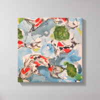 Japanische Koi Wasserfarbe Canvas Print 12x12