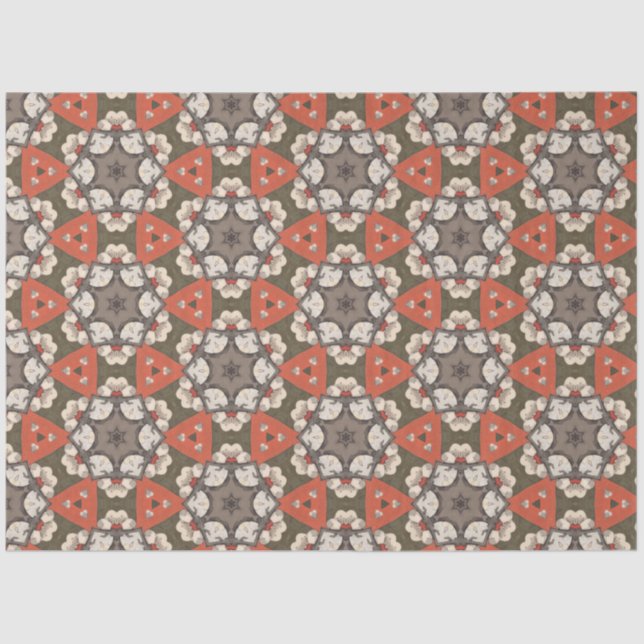 Japanische Konstruktion in roten und grauen Kreism Seidenpapier (Vorderseite)