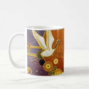 Japanische Kran-Vogel-Illustrationsfläche Kaffeetasse