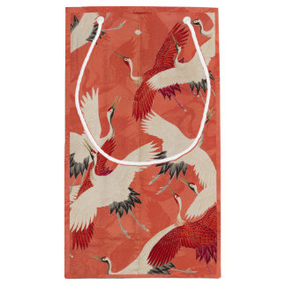 Japanische Krane Red Kimono Geschenktasche Kleine Geschenktüte