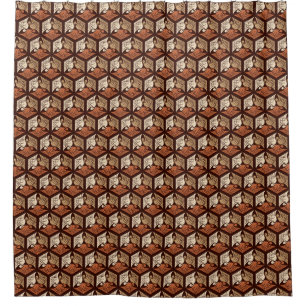 Japanische Krane, Tan, Rust & Chocolate Brown Show Duschvorhang