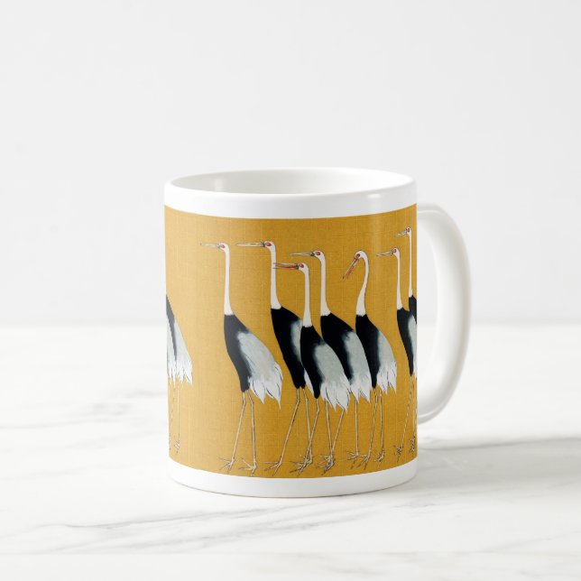 Japanische Krane Tasse (VorderseiteRechts)