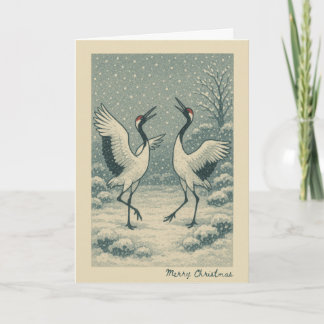 Japanische Krane - Weihnachtskarte Feiertagskarte