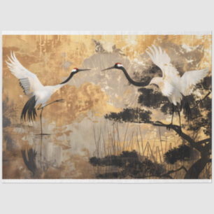 Japanische Kranvögel Seidenpapier