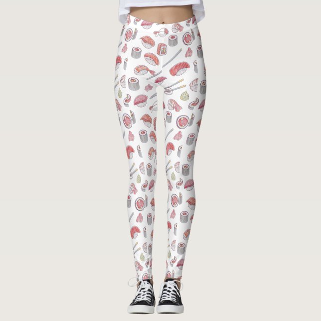 Japanische Küche Chopsticks Muster Leggings (Vorderseite)