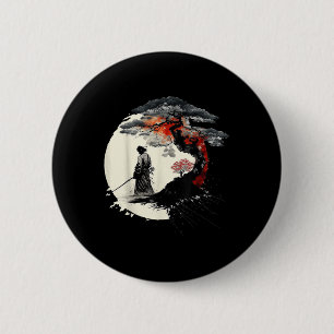 Japanische Kunst Aikido Baum des Lebens Frieden Ku Button