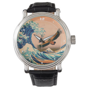Japanische Kunst - Condor & Kanagawa Wave (Watch) Armbanduhr