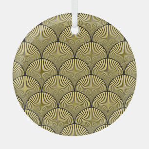 Japanische Kunst-Deco: Black Gold Design Ornament Aus Glas