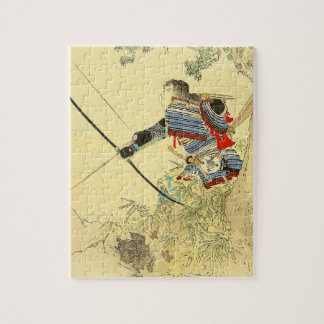 Japanische Kunst - Ein Samurai mit einem Langbogen Puzzle