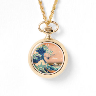 Japanische Kunst & Große Welle vor Kanagawa/Japan Armbanduhr