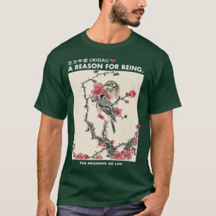 Japanische Kunst Ikigai Sakura Kirschblüten Bird U T-Shirt