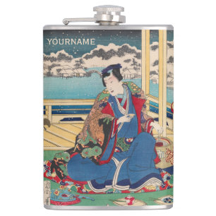 Japanische Kunst individuell gestaltete Flasche Flachmann