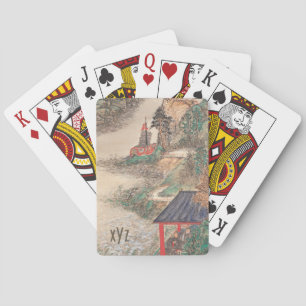 Japanische Kunst individuell gestaltete Monogramm- Spielkarten