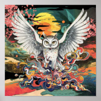 Japanische Kunst Inspiriert Bird-Wall-Poster