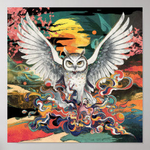 Japanische Kunst Inspiriert Bird-Wall-Poster Poster