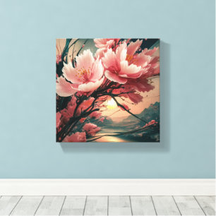 Japanische Kunst Inspiriert Cherry Blossom Leinwanddruck