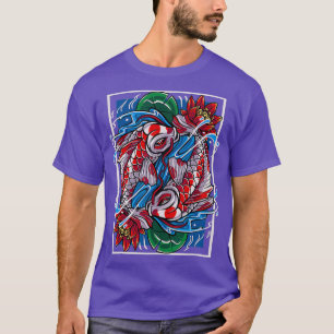 Japanische Kunst Koi Fish Lotus Graphic Japan T-Shirt