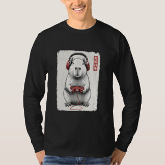 Japanische Kunst lustige Capybara-Videospiel-Belas T-Shirt
