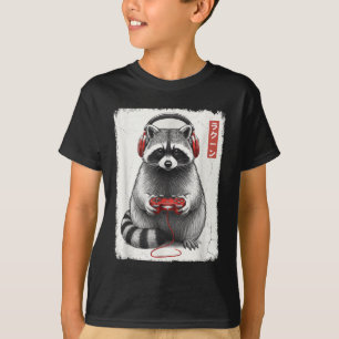 Japanische Kunst lustiger Waschbär Video für gestr T-Shirt