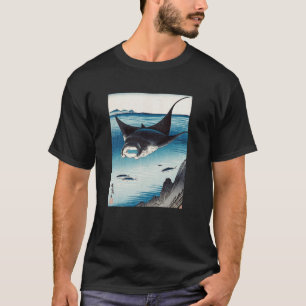 Japanische Kunst Manta Rochen Kyosai Vintage Japan T-Shirt