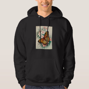 Japanische Kunst Monarch Schmetterling Kyosai Vint Hoodie