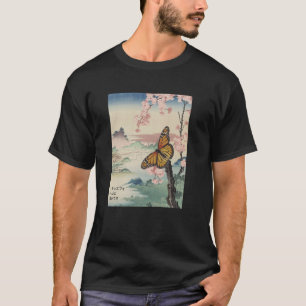 Japanische Kunst Monarch Schmetterling Kyosai Vint T-Shirt