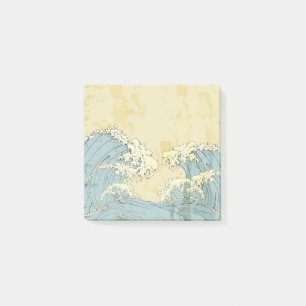 Japanische Kunst Ozeanwellen 7,5 cm x 7,5 cm Post- Post-it Klebezettel
