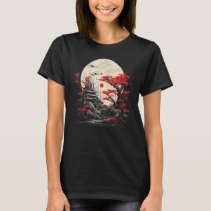 Japanische Kunst Sunset Pagoda Mount Fuji Japan Li T-Shirt