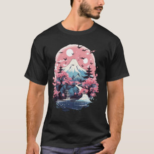 Japanische Kunst Ukiyo-e Geisha Cherry Blossom Mou T-Shirt