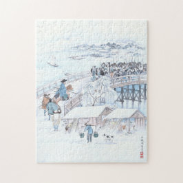 Japanische Kunst von 47 Ronin an der Ryogoku-Brück Puzzle