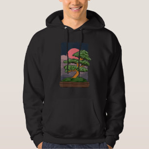 Japanische Kunstästhetik Sunset Garening Bonsai Tr Hoodie
