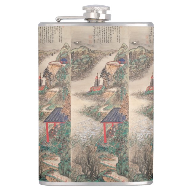 Japanische Kunstflasche Flachmann (Vorderseite)