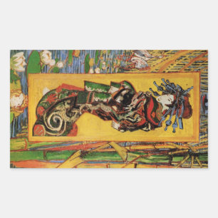 Japanische Kurtisane Oiran von Vincent van Gogh Rechteckiger Aufkleber