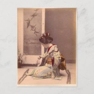 Japanische Lady Geisha Vintag Art Postkarte