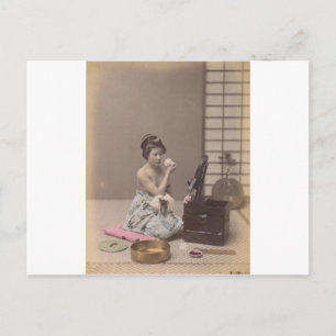 Japanische Lady Geisha Vintag Art Postkarte