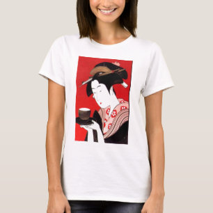 Japanische Lady Tea Bewirtung der Zeremonie Kunstd T-Shirt