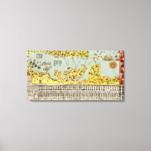 Japanische Landkarte zur Verteidigung der Küste To Leinwanddruck