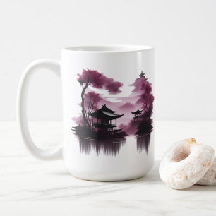  Japanische Landschaft am See -  Kaffeetasse